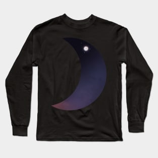 aesthetic moon & sunset sky Long Sleeve T-Shirt